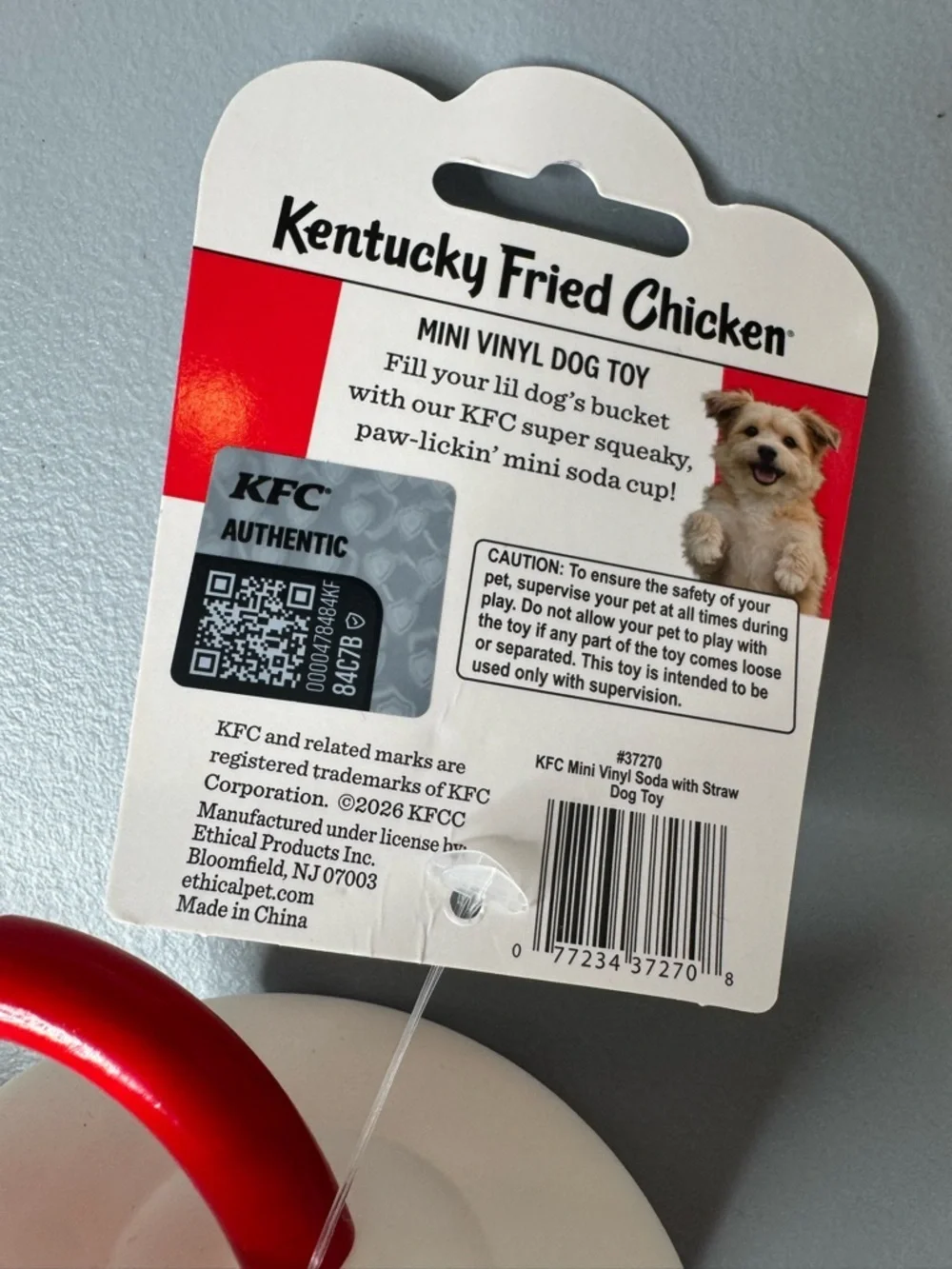 KFC Kentucky Fried Chicken officially licensed Mini Soda Cup Vinyl Dog Toy